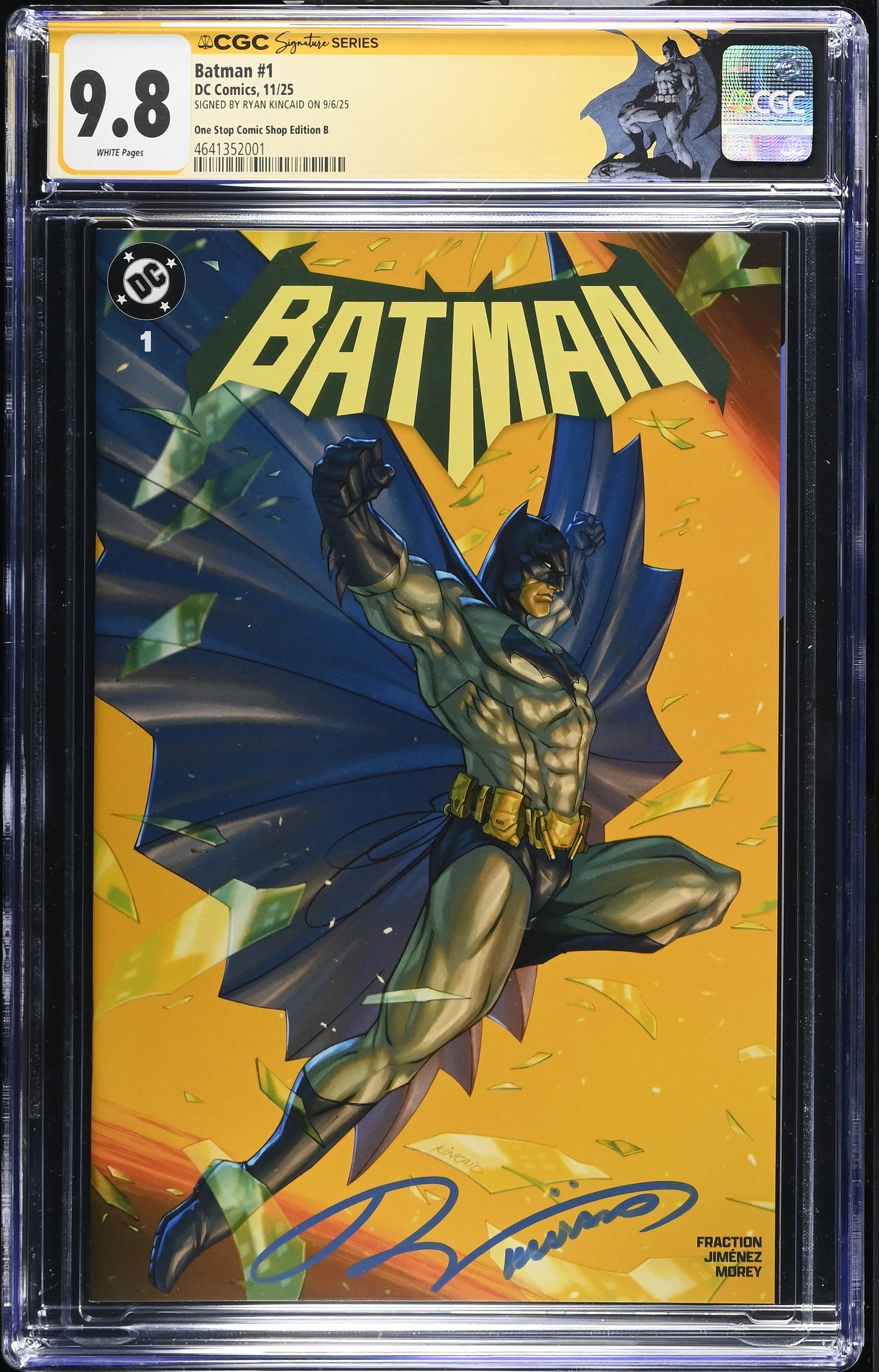 CGC Signature Series 9.8 - Batman #1 - Ryan Kincaid Exclusive - signed by Ryan Kincaid