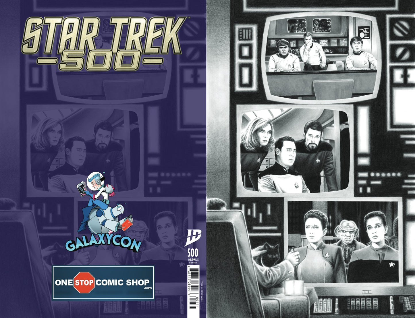(SIGNED) Star Trek #500 GALAXYCON EXCLUSIVE VARIANT B by Jeff Edwards