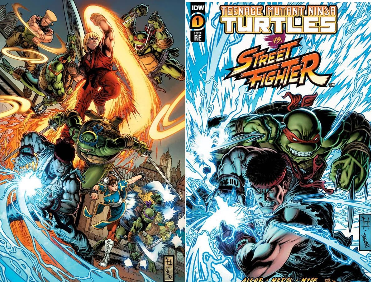 Teenage Mutant Ninja Turtles vs Street Fighter #1 - Jeff Edwards Exclusive Variant - TWO PACK